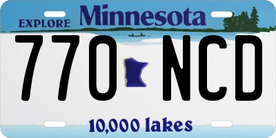 MN license plate 770NCD