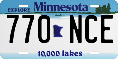 MN license plate 770NCE