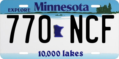 MN license plate 770NCF