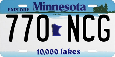 MN license plate 770NCG