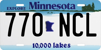 MN license plate 770NCL