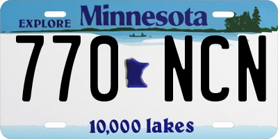 MN license plate 770NCN