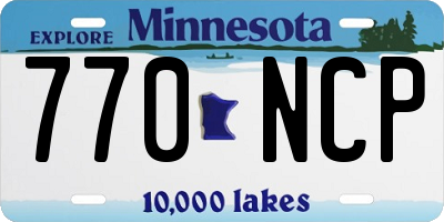 MN license plate 770NCP