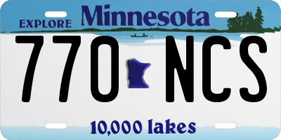 MN license plate 770NCS