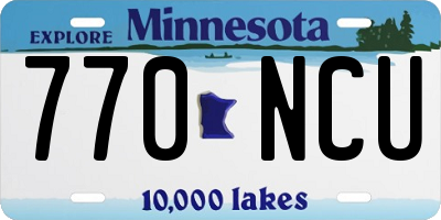 MN license plate 770NCU