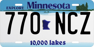 MN license plate 770NCZ