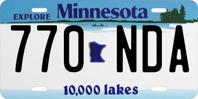 MN license plate 770NDA