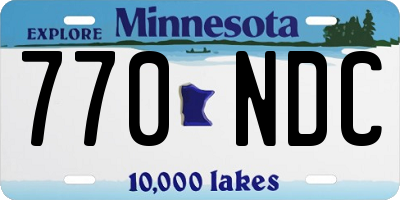 MN license plate 770NDC