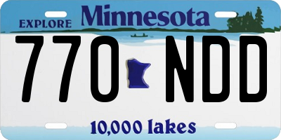 MN license plate 770NDD