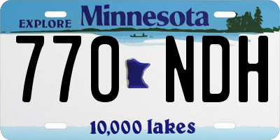 MN license plate 770NDH