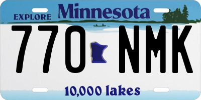 MN license plate 770NMK