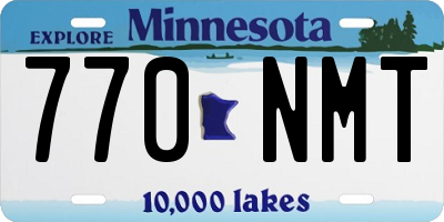 MN license plate 770NMT
