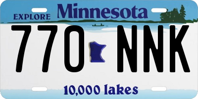 MN license plate 770NNK