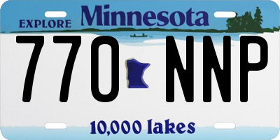MN license plate 770NNP