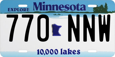 MN license plate 770NNW