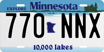 MN license plate 770NNX