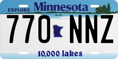 MN license plate 770NNZ