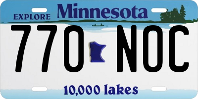 MN license plate 770NOC