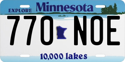 MN license plate 770NOE