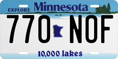 MN license plate 770NOF
