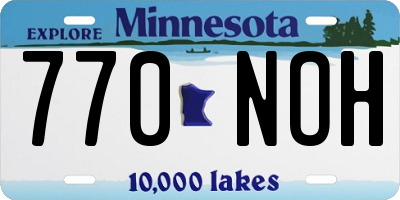 MN license plate 770NOH