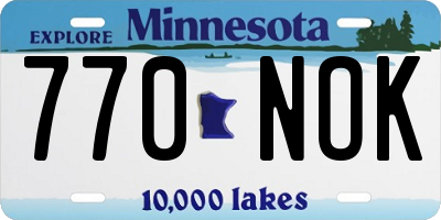 MN license plate 770NOK