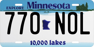 MN license plate 770NOL