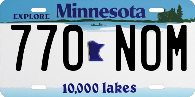 MN license plate 770NOM