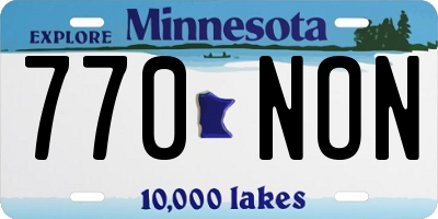 MN license plate 770NON