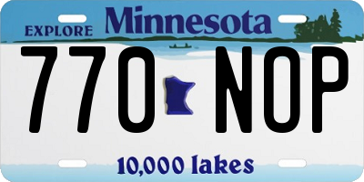 MN license plate 770NOP