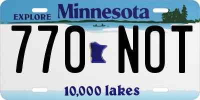 MN license plate 770NOT