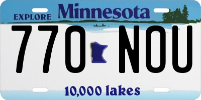 MN license plate 770NOU