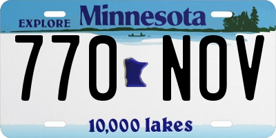 MN license plate 770NOV