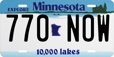 MN license plate 770NOW
