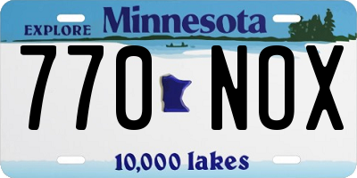 MN license plate 770NOX