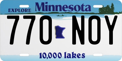 MN license plate 770NOY