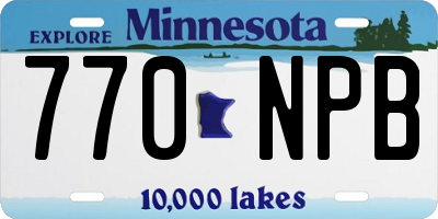 MN license plate 770NPB