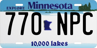 MN license plate 770NPC