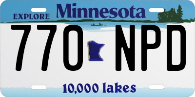 MN license plate 770NPD