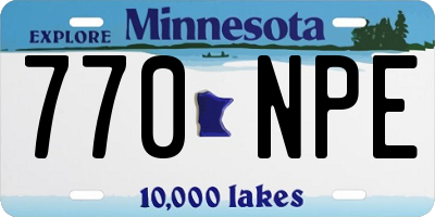 MN license plate 770NPE