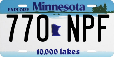 MN license plate 770NPF