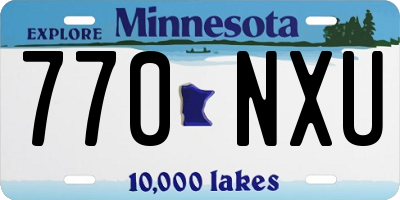 MN license plate 770NXU