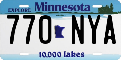 MN license plate 770NYA