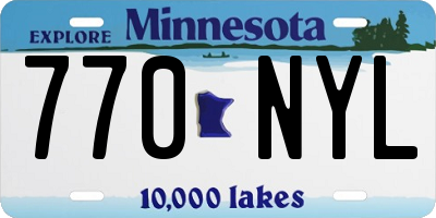 MN license plate 770NYL