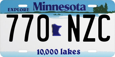 MN license plate 770NZC