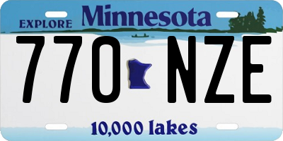 MN license plate 770NZE