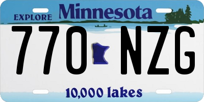 MN license plate 770NZG
