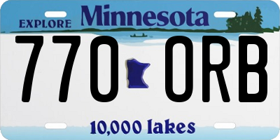 MN license plate 770ORB