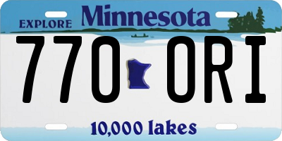MN license plate 770ORI