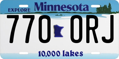 MN license plate 770ORJ